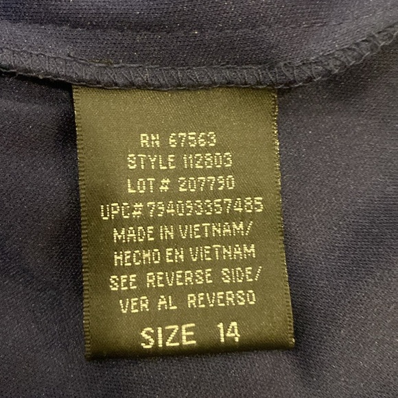 Bellisima Fashion Navy Blue Embellished Tiered Sleeveless Dress Size 14 - Picture 7 of 7